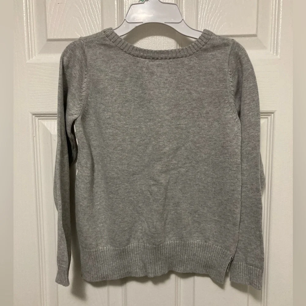 *Gymboree New Gray Knit Snowflake Print Sequin Kids Medium Sweater #G